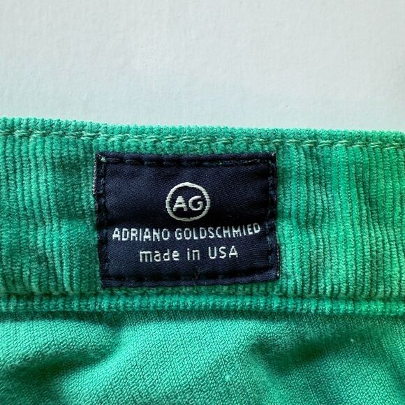 AG Adriano Goldschmied The Stevie Slim Straight Jeans in Green Corduroy Size 28 - Picture 6 of 11